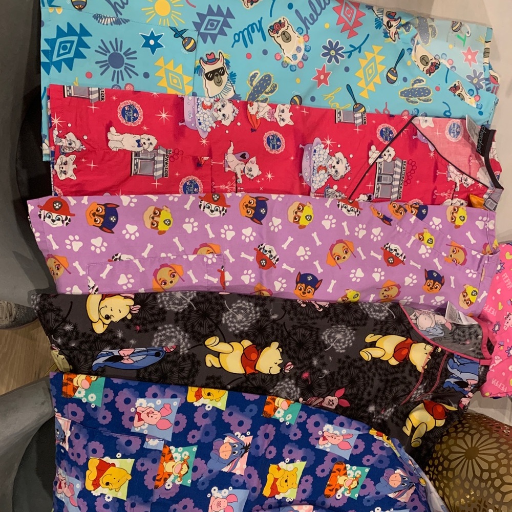 Size medium cartoon scrub tops